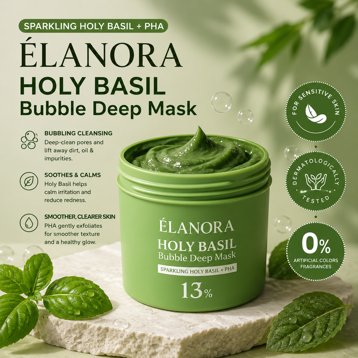 Holy Basil Sparking Bubble Mask