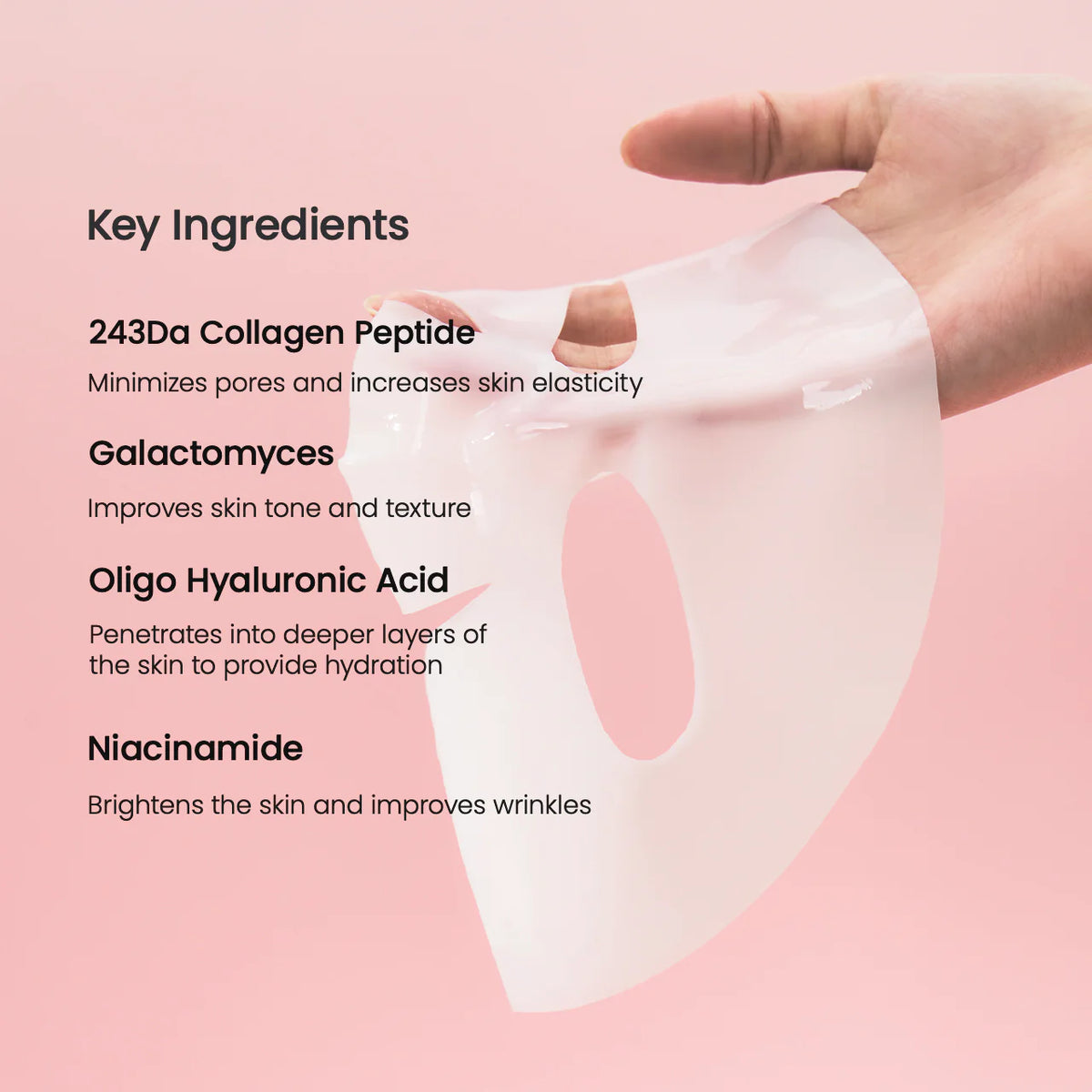 Bio-Collagen Real Deep Mask Anti-Wrinkle Lifting Face Mask with Hydrolyzed Collagen Collagen Reverse Film Volume Peel off Mask