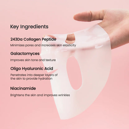 Bio-Collagen Real Deep Mask Anti-Wrinkle Lifting Face Mask with Hydrolyzed Collagen Collagen Reverse Film Volume Peel off Mask