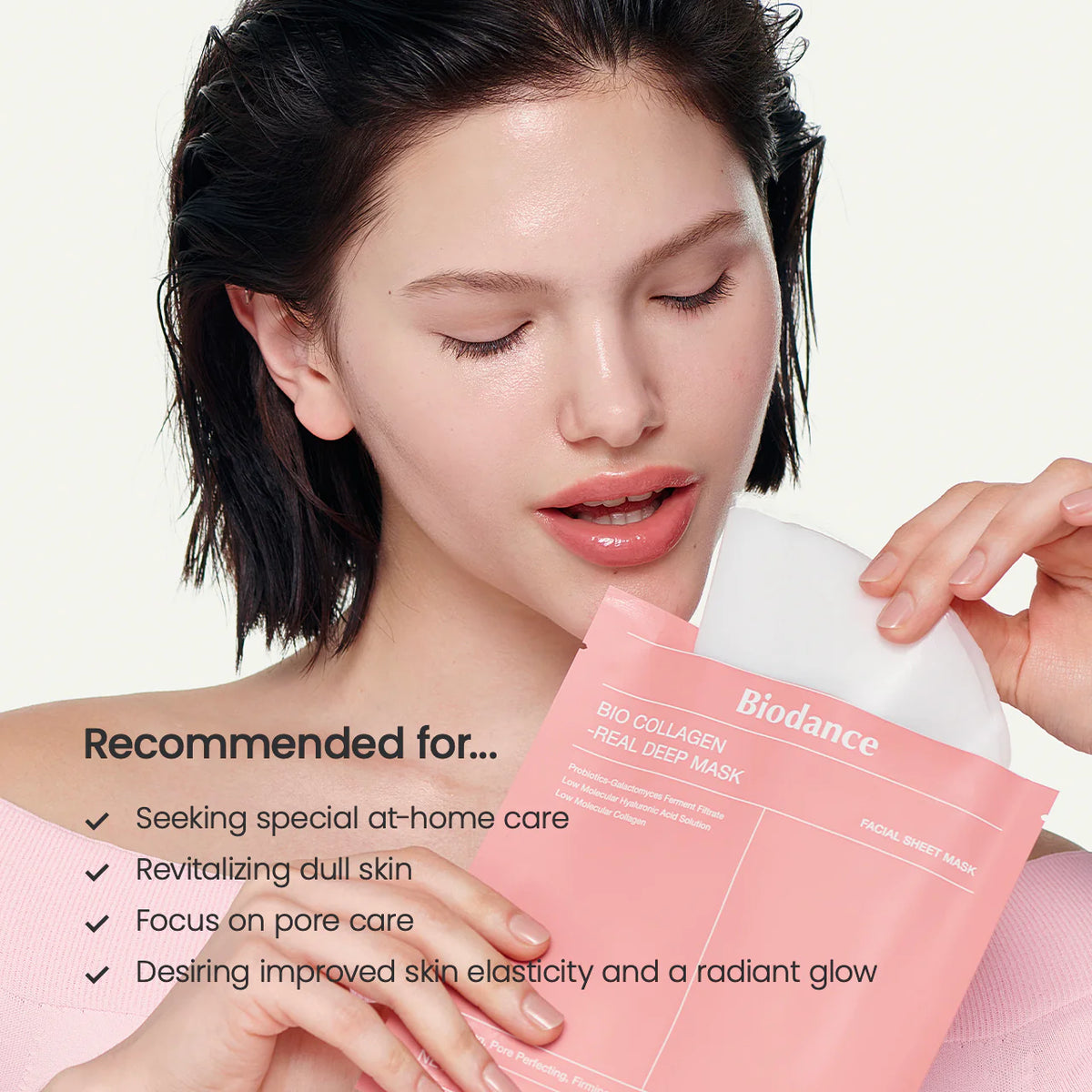 Bio-Collagen Real Deep Mask Anti-Wrinkle Lifting Face Mask with Hydrolyzed Collagen Collagen Reverse Film Volume Peel off Mask